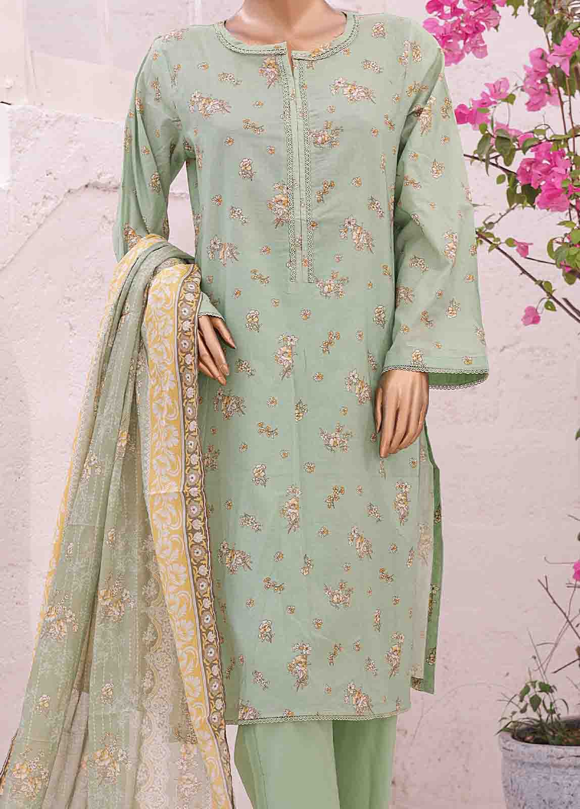 Bin Saeed Fabric - SM-0431 A-PR- 3 Piece Printed Stitched Suit