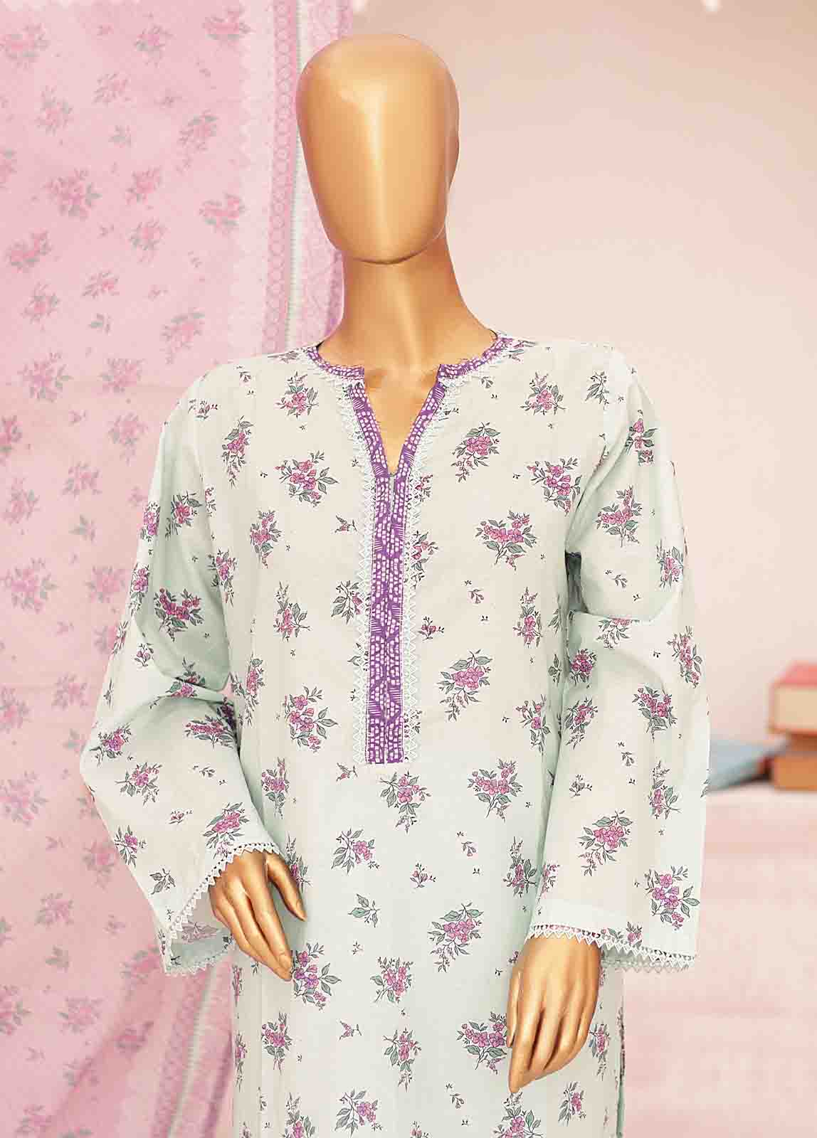 Bin Saeed Fabric - SM-0432-PR- 3 Piece Printed Stitched Suit