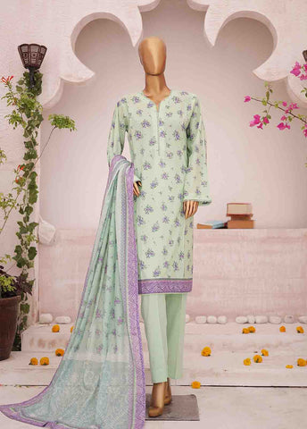 Bin Saeed Fabric - SM-0433-PR- 3 Piece Printed Stitched Suit