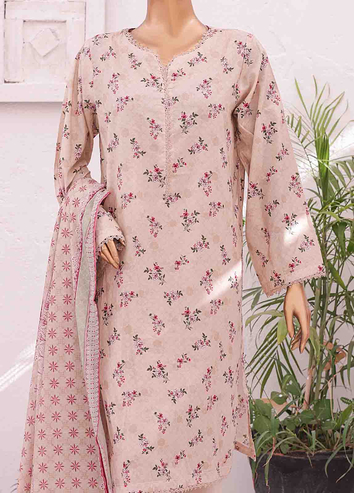 Bin Saeed Fabric - SM-0434 A-PR- 3 Piece Printed Stitched Suit
