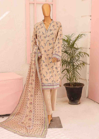 Bin Saeed Fabric - SM-0434 B-PR- 3 Piece Printed Stitched Suit