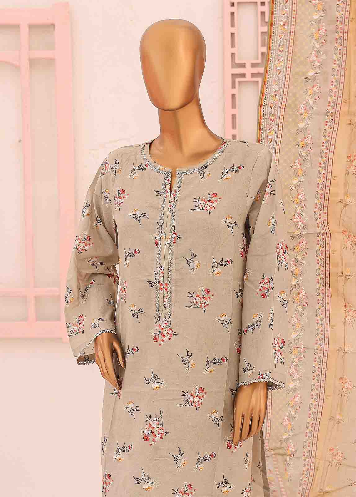 SM-0435 A-PR- 3 Piece Printed Stitched Suit