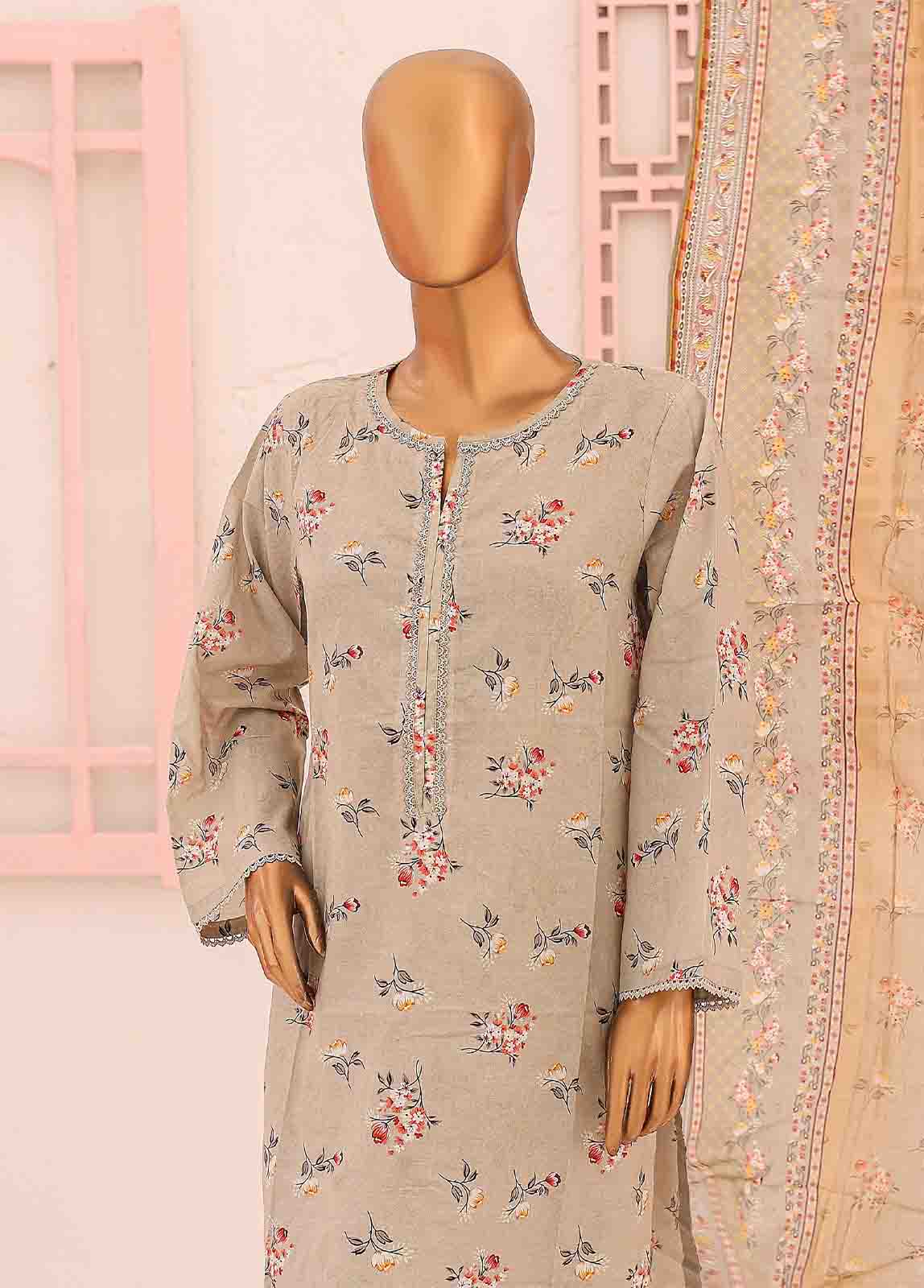 Bin Saeed Fabric - SM-0435 A-PR- 3 Piece Printed Stitched Suit