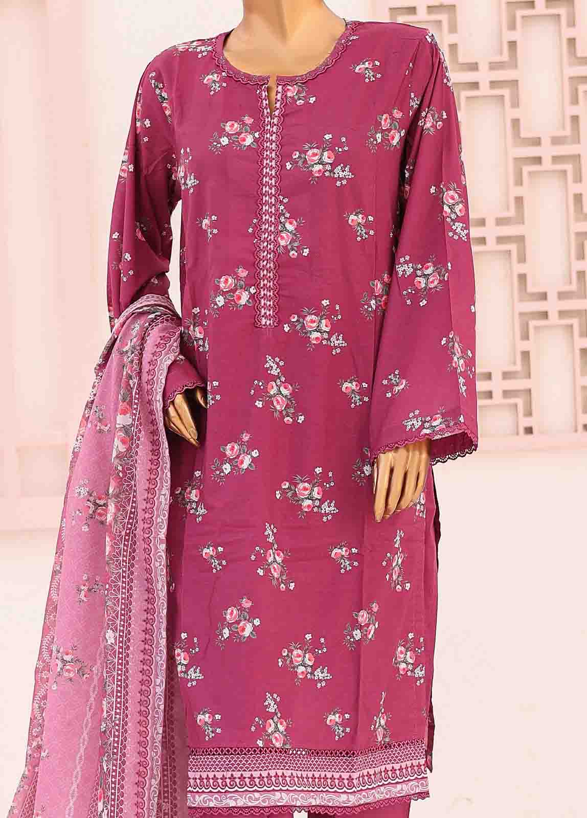 Bin Saeed Fabric - SM-0436 A-PR- 3 Piece Printed Stitched Suit