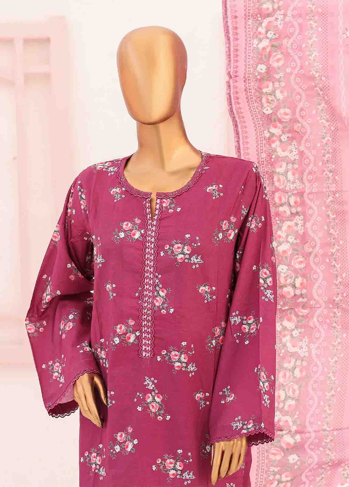 Bin Saeed Fabric - SM-0436 A-PR- 3 Piece Printed Stitched Suit