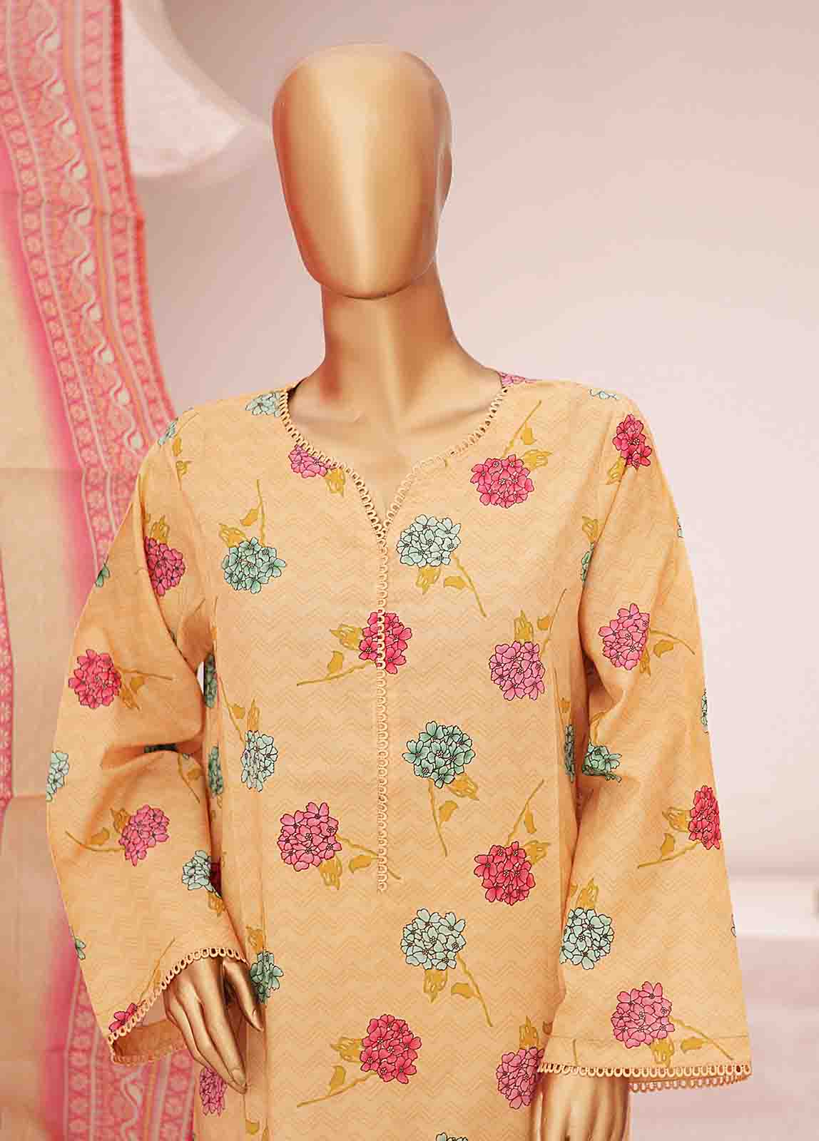 Bin Saeed Fabric - SM-0437-PR- 3 Piece Printed Stitched Suit