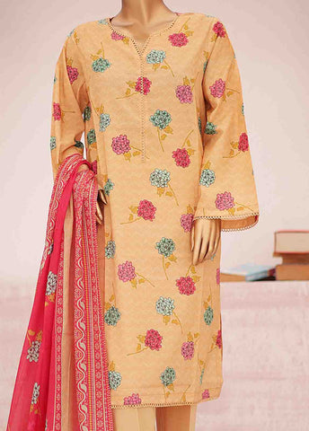 Bin Saeed Fabric - SM-0437-PR- 3 Piece Printed Stitched Suit