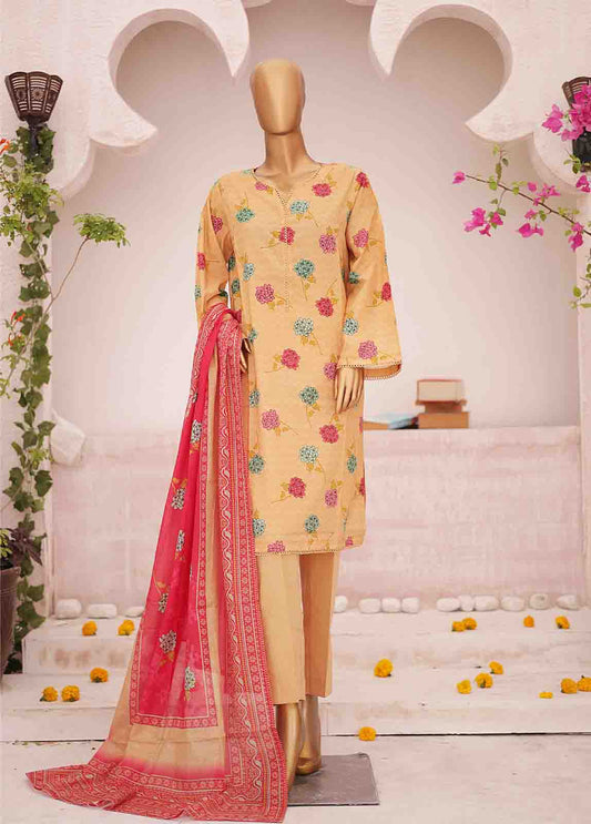 SM-0437-PR- 3 Piece Printed Stitched Suit