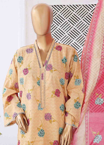 Bin Saeed Fabric - SM-0437 B-PR- 3 Piece Printed Stitched Suit