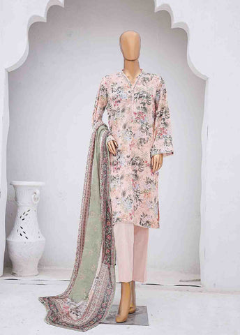 Bin Saeed Fabric - SM-0438-PR-8- 3 Piece Printed Stitched Suit