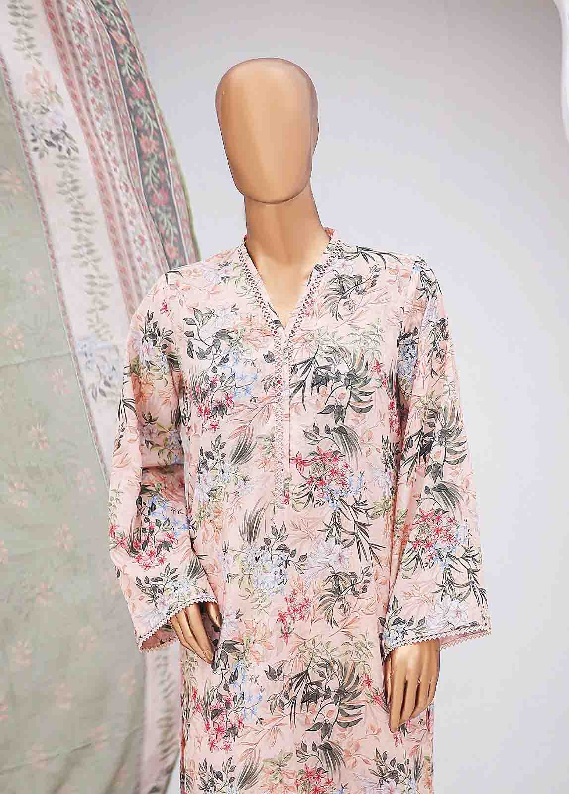 Bin Saeed Fabric - SM-0438-PR-8- 3 Piece Printed Stitched Suit