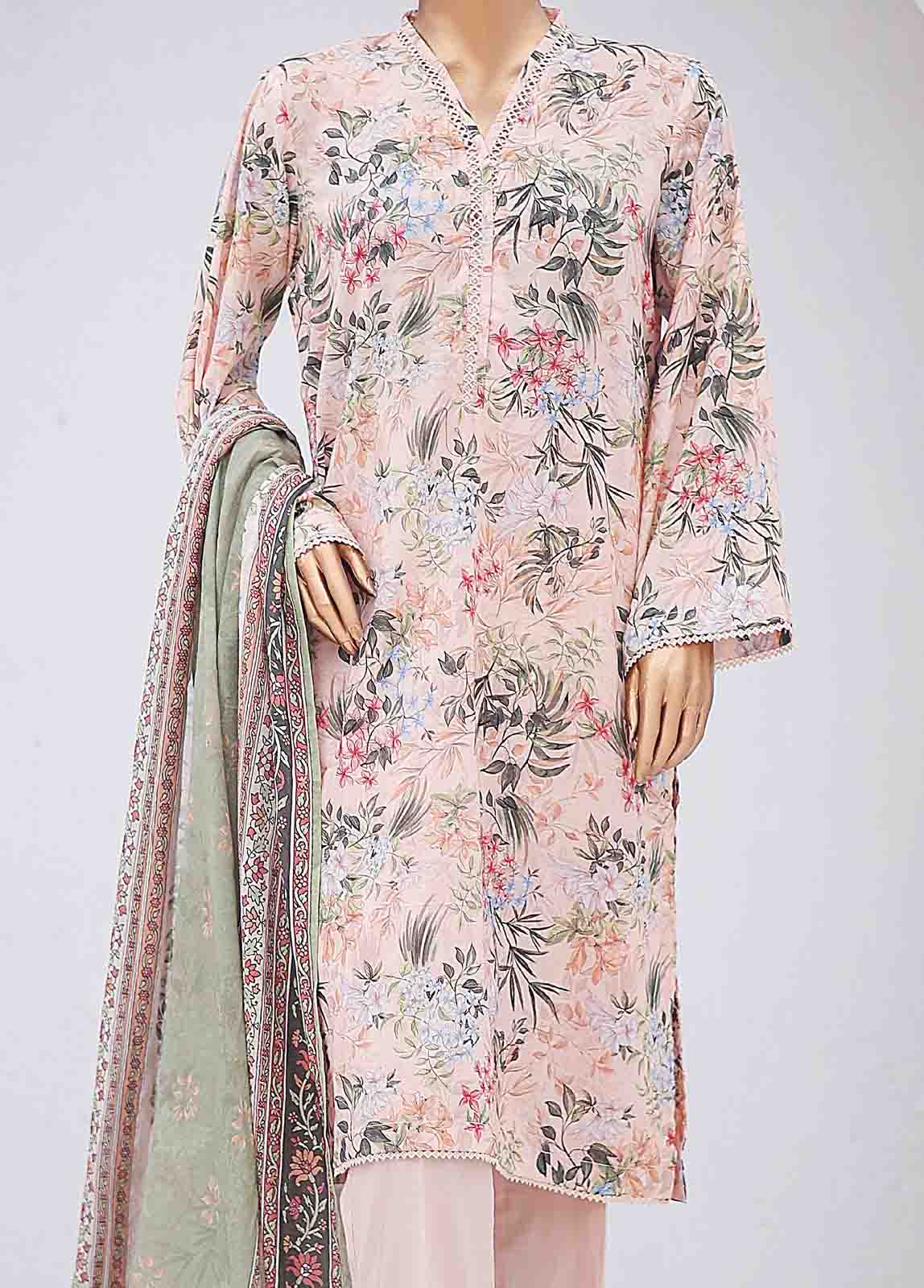 Bin Saeed Fabric - SM-0438-PR-8- 3 Piece Printed Stitched Suit