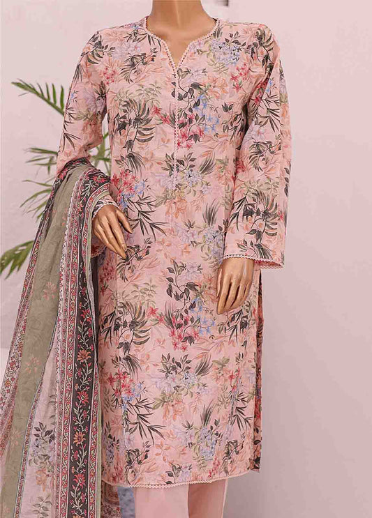 SM-0438 A-PR- 3 Piece Printed Stitched Suit