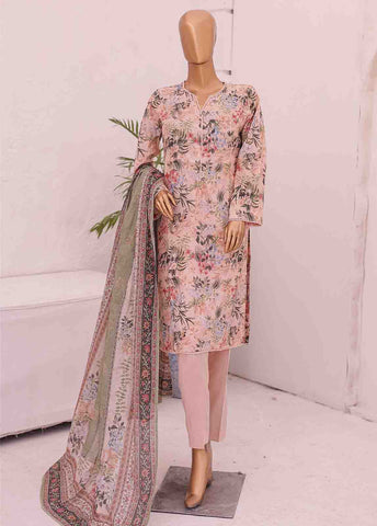 Bin Saeed Fabric - SM-0438 A-PR- 3 Piece Printed Stitched Suit