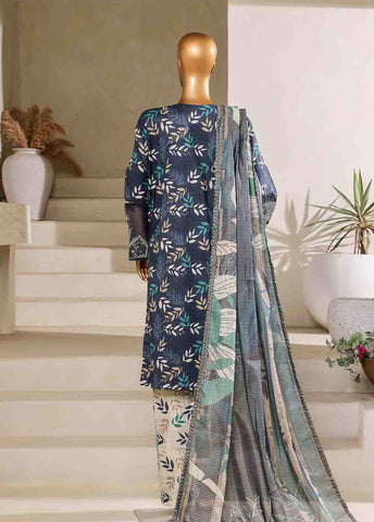 Bin Saeed Fabric - SM-044-EMB- 3 Piece Embroidered Stitched Suit