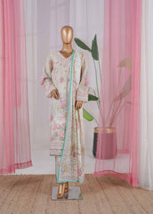 SM-045-EMBC-3 Piece Chikankari Stitched Suit