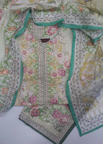 Bin Saeed Fabric - SM-045-PR- 3 Piece Printed Stitched Suit