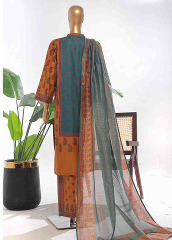 Bin Saeed Fabric - SM-045- 3 Piece Printed Stitched Suit