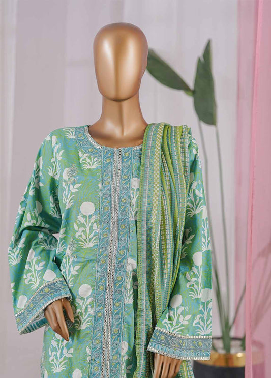 SM-045 A-EMBC-3 Piece Chikankari Stitched Suit