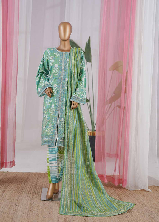 SM-045 A-EMBC-3 Piece Chikankari Stitched Suit