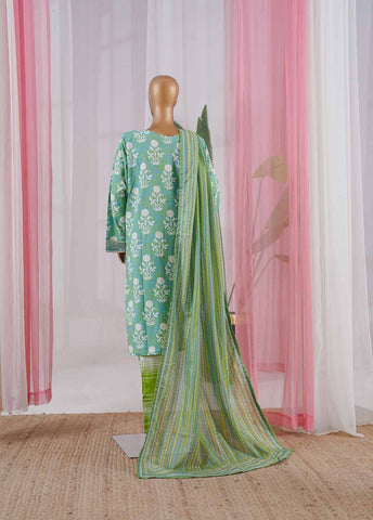 Bin Saeed Fabric - SM-045 A-EMBC-3 Piece Chikankari Stitched Suit