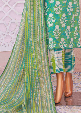 Bin Saeed Fabric - SM-045 R- 3 Piece Printed Stitched Suit