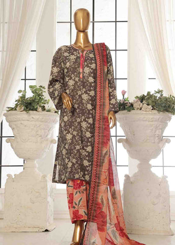 Bin Saeed Fabric - SM-046 A- 3 Piece Printed Stitched Suit