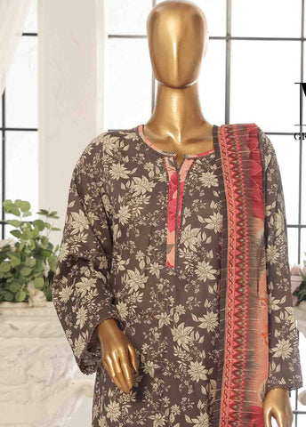Bin Saeed Fabric - SM-046 A- 3 Piece Printed Stitched Suit