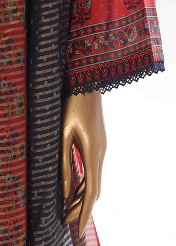 Bin Saeed Fabric - SM-046 B- 3 Piece Printed Cotton Suit