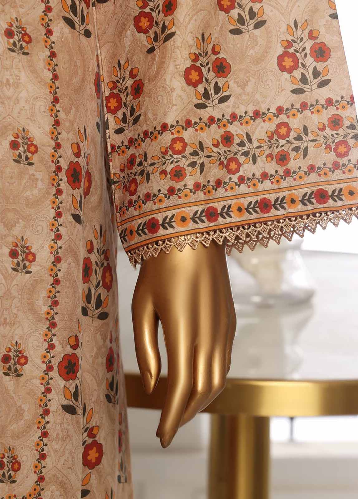 Bin Saeed Fabric - SM-047- 3 Piece Printed Stitched Suit