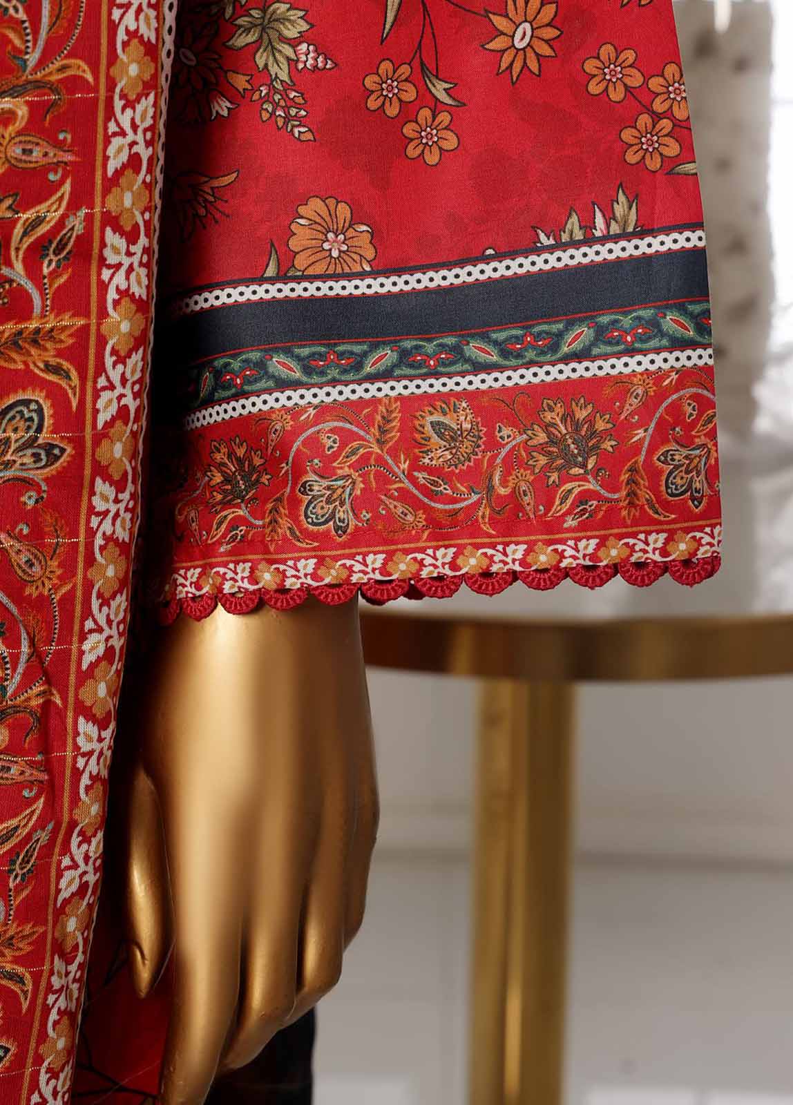 Bin Saeed Fabric - SM-048 B- 3 Piece Printed Stitched Suit