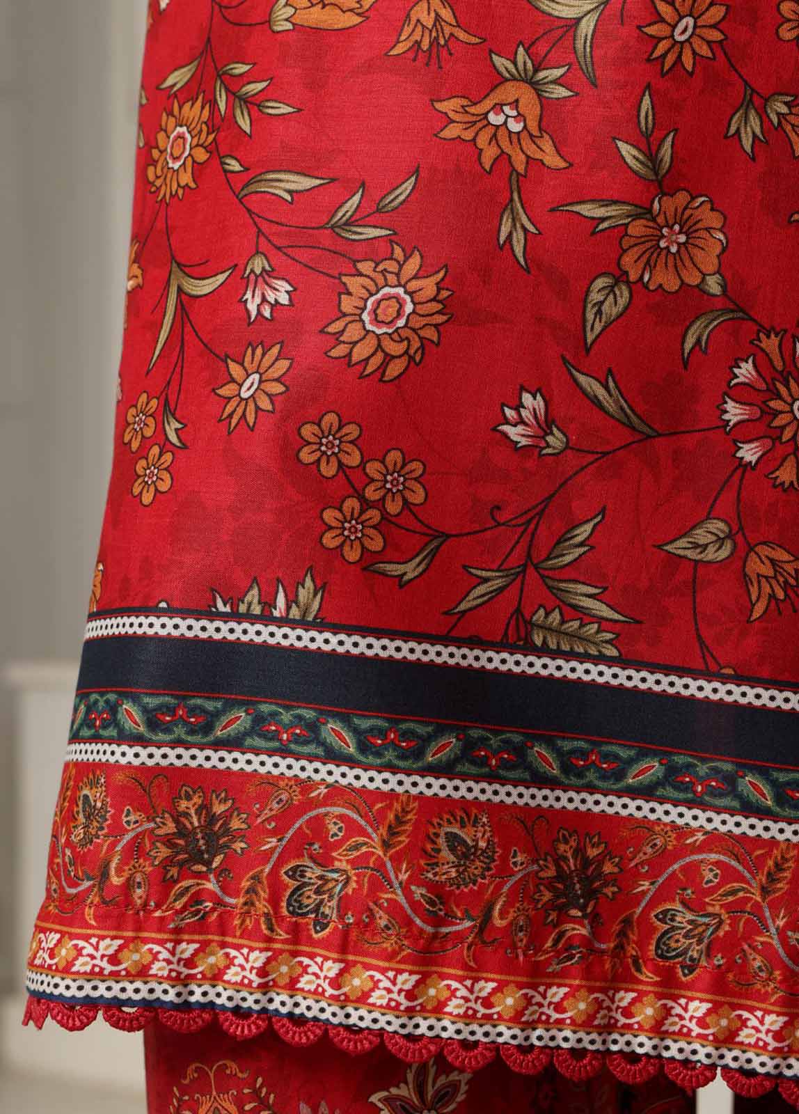 Bin Saeed Fabric - SM-048 B- 3 Piece Printed Stitched Suit