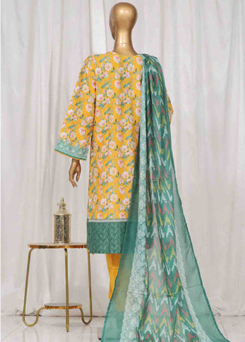 Bin Saeed Fabric - SM-05- 3 Piece Printed Stitched Suit