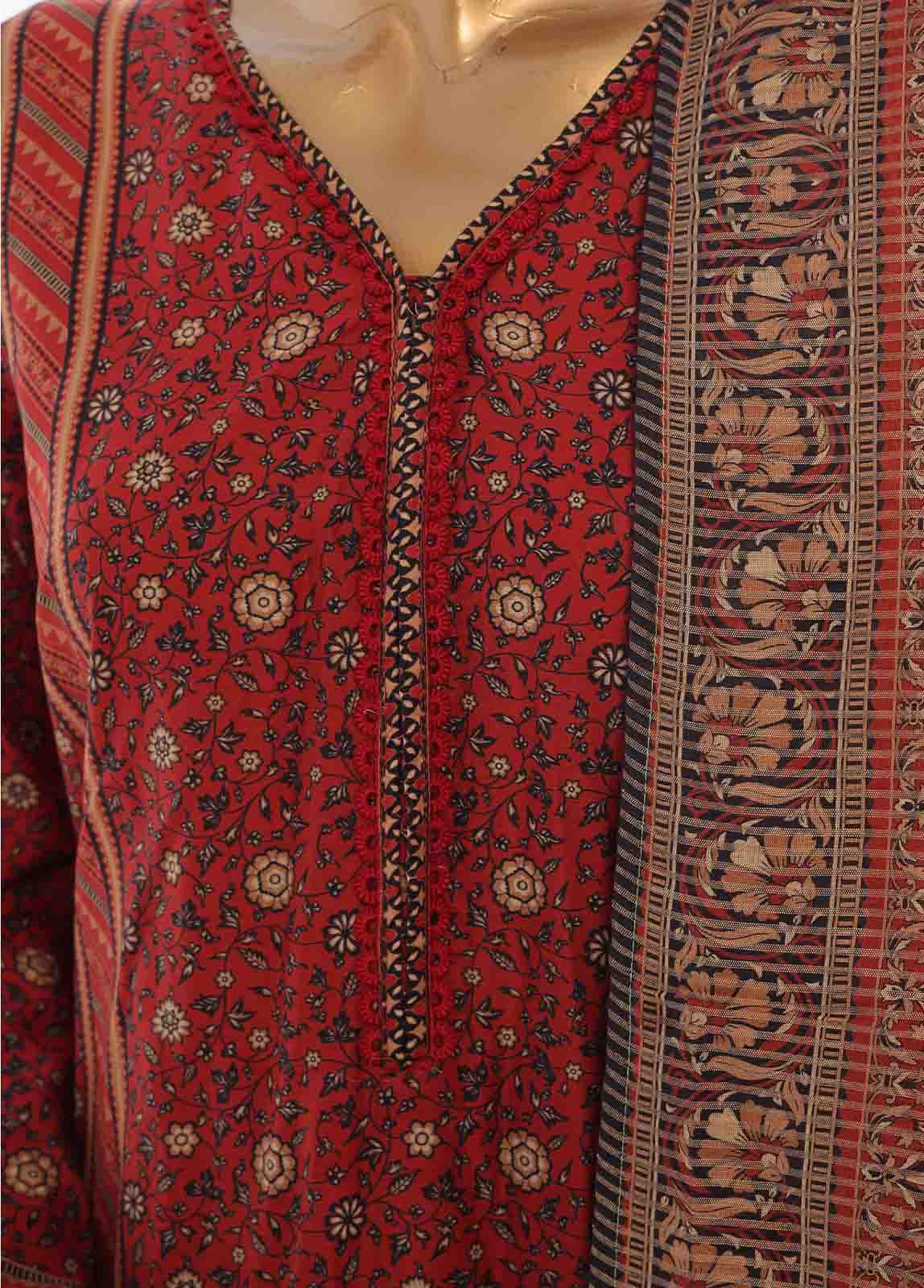 Bin Saeed Fabric - SM-053- 3 Piece Printed Stitched Suit