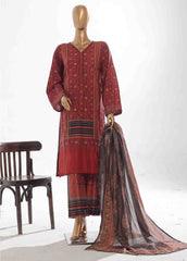 SM-053- 3 Piece Printed Stitched Suit