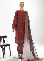 SM-053- 3 Piece Printed Stitched Suit
