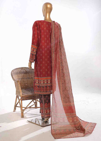 Bin Saeed Fabric - SM-054- 3 Piece Printed Stitched Suit