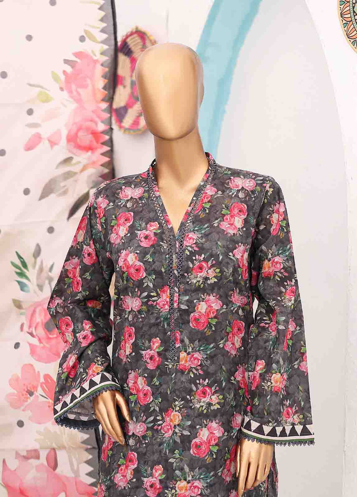 Bin Saeed Fabric - SM-0560 B-PR- 3 Piece Printed Stitched Suit