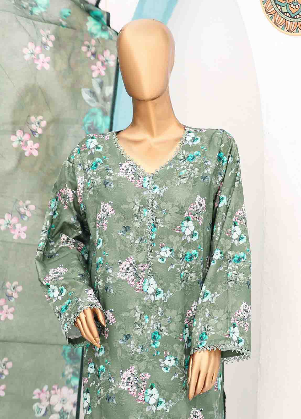 Bin Saeed Fabric - SM-0561 A-PR- 3 Piece Printed Stitched Suit