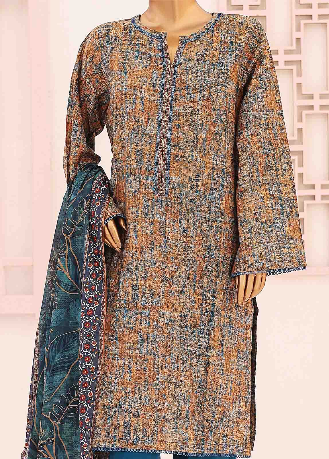 Bin Saeed Fabric - SM-0563 A-PR- 3 Piece Printed Stitched Suit