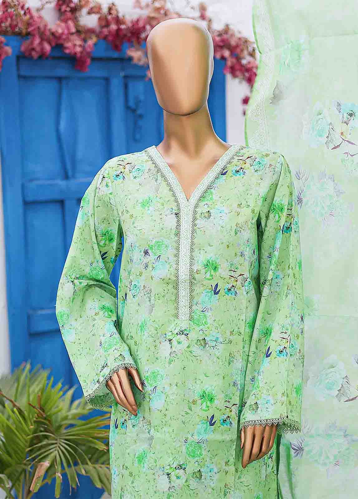 SM-0564 A-PR- 3 Piece Printed Stitched Suit