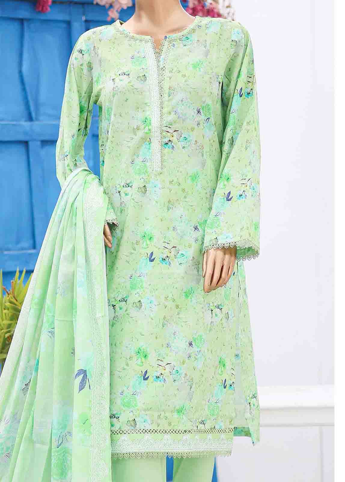 Bin Saeed Fabric - SM-0564 B-PR- 3 Piece Printed Stitched Suit
