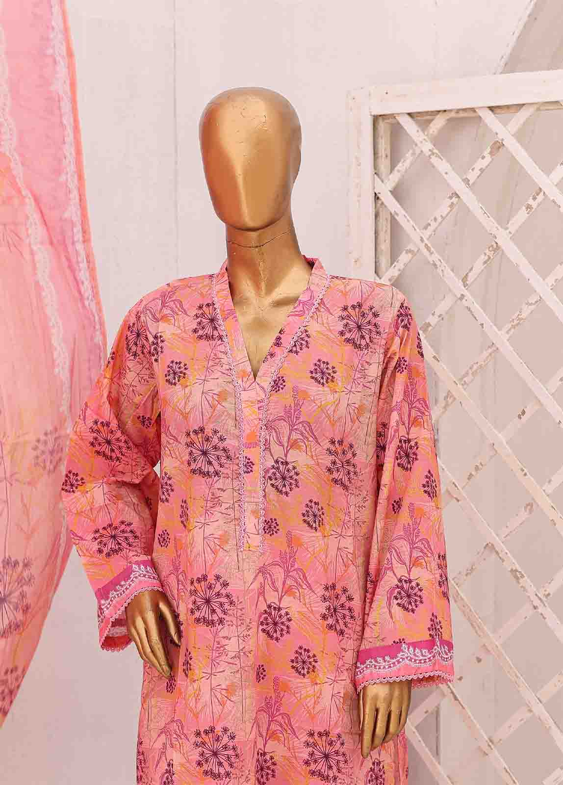 Bin Saeed Fabric - SM-0566-PR-A- 3 Piece Printed Stitched Suit