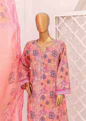 SM-0566 B-PR- 3 Piece Printed Stitched Suit