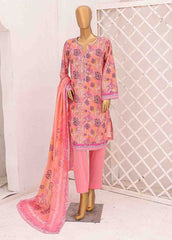 SM-0566 B-PR- 3 Piece Printed Stitched Suit