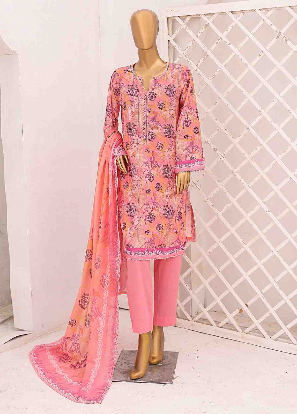 Bin Saeed Fabric - SM-0566 B-PR- 3 Piece Printed Stitched Suit