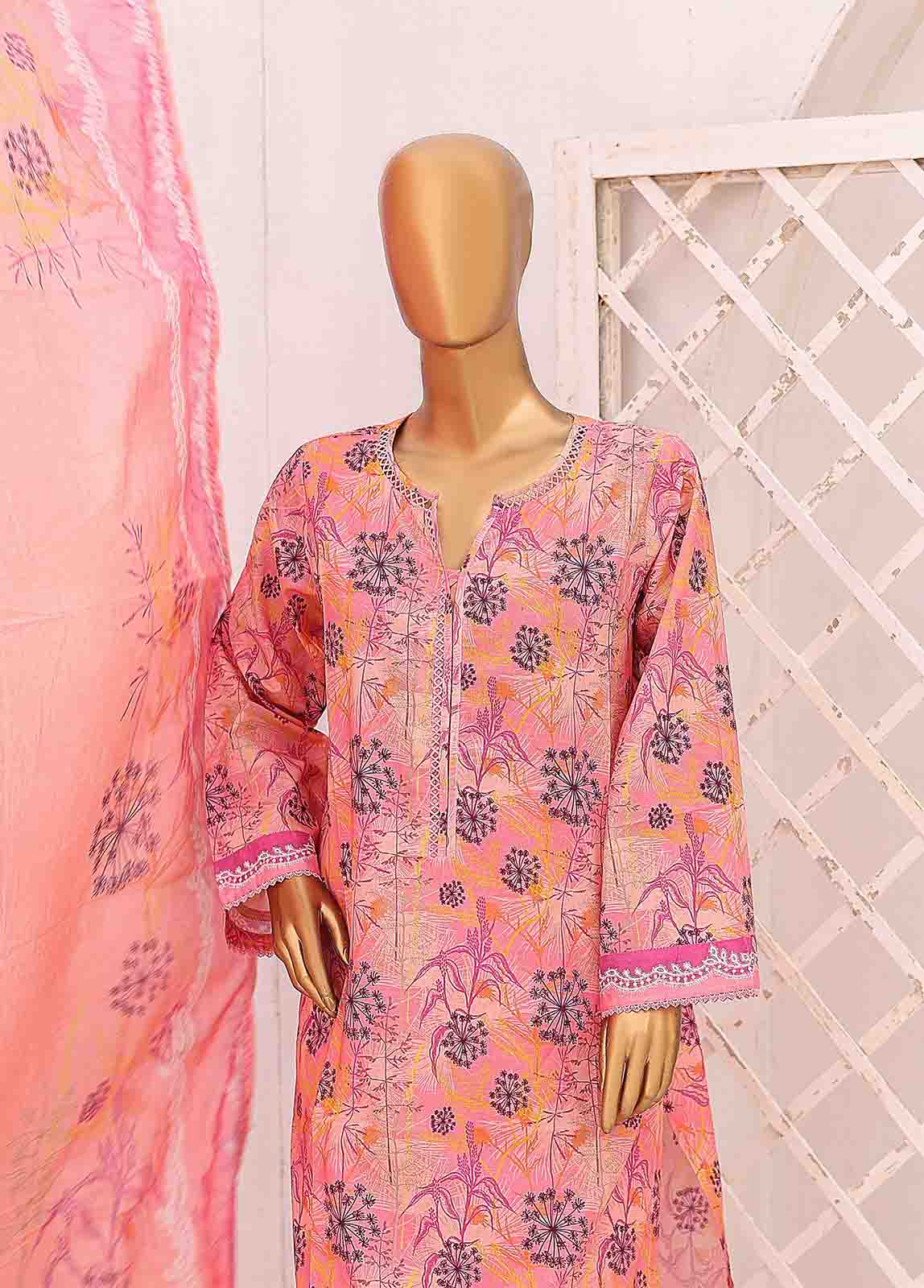 Bin Saeed Fabric - SM-0566 B-PR- 3 Piece Printed Stitched Suit