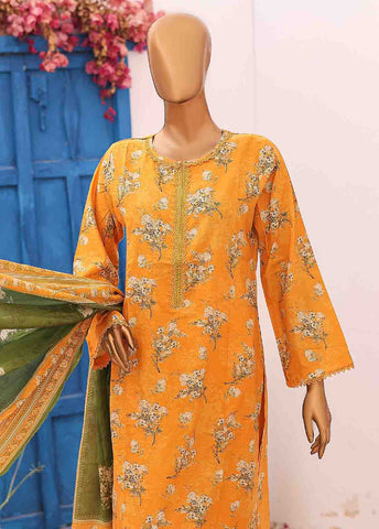 Bin Saeed Fabric - SM-0571 A-PR- 3 Piece Printed Stitched Suit