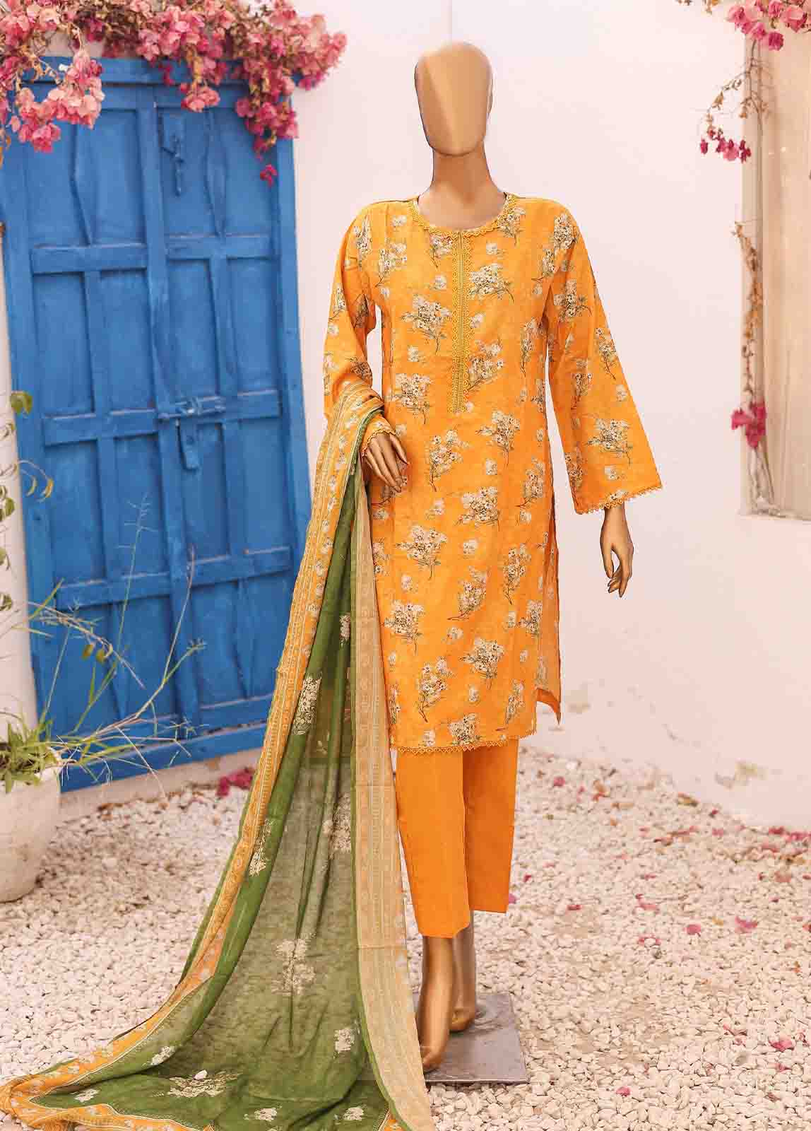 Bin Saeed Fabric - SM-0571 A-PR- 3 Piece Printed Stitched Suit