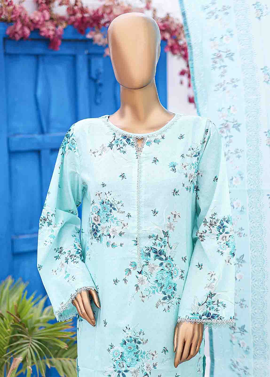 Bin Saeed Fabric - SM-0573 B-PR- 3 Piece Printed Stitched Suit